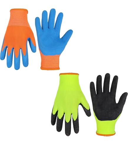 Guanti Da Giardinaggio Per Bambini OSDUE - Set Di 3 Con Disegni Animali, In Lattice E Poliestere, Per 5-7 Anni - Foto 9