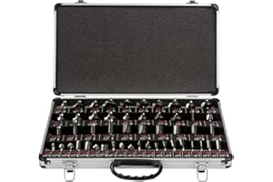 Trend Juego de 50 brocas de enrutador, vástago de 1/4 pulgadas, punta de carburo de tungsteno, caja de aluminio incluida, juego/SS50X1/4TC