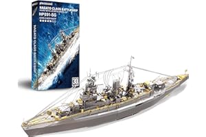 Piececool Puzzle 3D Metalowe-Nagato Class Battleship Puzzle Metal Zestawy Modeli Montażowych Najlepsze Prezenty 199 sztuk