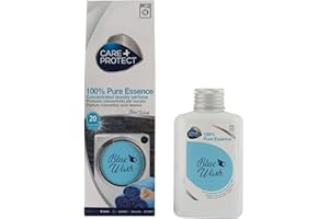 CARE + PROTECT Blue Wash, Esencia 100% Pura, Fragancia de Lavandería para Lavadoras, Esencia Concentrada para Ropa y Ropa, Fórmula Activa de Larga Duración, hasta 5 semanas, 20 ciclos, 100ml