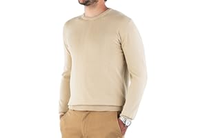 Cashmere Zone - Maglione Uomo Girocollo in Puro Cotone Egiziano Artigianalità Italiana e Confort a Manica Lunga