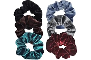 ILamourCar 6 Stück Haargummis, Samt, elastisch, Haarbänder, für Damen oder Mädchen