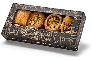SWEET LAND Sweetland Premium Pistachio Baklava - 180 g | Handmade Traditional Lebanese Baklava | Ramadan, Mother's Day, Easter, & Eid | Mixed Pistachio Selection Tray with Squares & Fingers Selection | Gift Box
