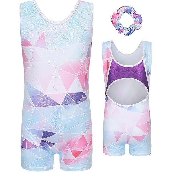 Girls One Piece Blue Gradient Color Sparkle Leotard Dancing Ballet Gymnastics Athletic Leotards For Little Girl