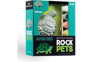 Crocodile Creek Rock Painting Set for Kids — Pet Rock Turtle Design, Includes 6 Acrylic Colors — Art and Craft Paint Kit, Suitable for Children Ages 6 Years and Up — Great Gift for Boys and Girls