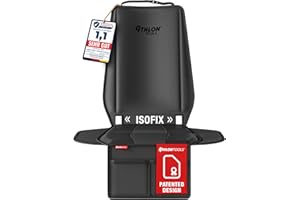 ‎ATHLON TOOLS ATHLON TOOLS Kindersitz-Unterlage mit Seitenschutz - Optimale Passform - Isofix kompatibel - Dick gepolstert - für Kindersitze, Babyschalen und Sitzerhöhungen - Patentiertes Design aus Hamburg