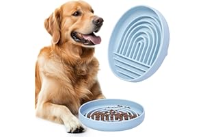 Happilax Antischlingnapf für Hunde – Silikon-Futternapf für langsames Fressen – Fördert Verdauung & mentale Stimulation – Sicher & leicht zu reinigen – 25x4x18 cm, Blau