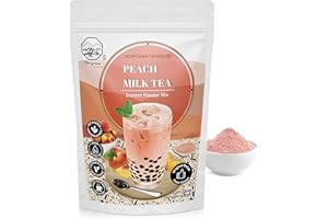 Peach Bubble Milk Tea Instant 3in1 Powder Mix - 1kg (33 Drinks) | For Boba Tea, Milkshake, Blended Frappe and Bakery | Authentic Taiwan Recipe | 0 Trans Fat, No Preservatives by Moriyama Teahouse