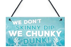 RED OCEAN We Don't Skinny Dip We Chunky Dunk Novelty Hanging Plaque Hot Tub Sign Friendship Gift