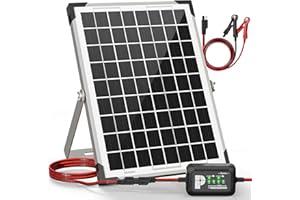POWOXI 10W Solar Panel，12V Solar Panel Charger Kit + 8A Controller， Suitable for Automotive, Motorcycle, Boat, ATV, Marine, RV, Trailer, Powersports, Snowmobile etc. Various 12V Batteries.