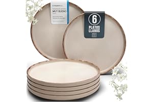 PURE LIVING INTERIOR DESIGN Vajillas Completas para 6 Personas - Juego de Teller Modernos y Resistentes para Lavavajillas - el Conjunto Ideal de Vajilla para Tu Hogar - Pure Living en Color Beige