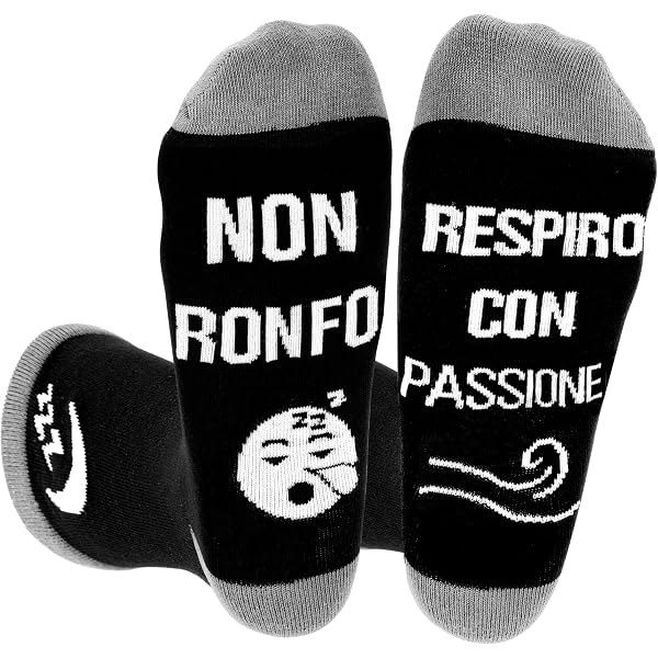 Calzini Uomo Divertenti Con Scritta Umoristica "Je Ne Dors, Je Repose Juste I Miei Occhi" - Taglia 43-46, Cotone, Idea Regalo Natale E Compleanno - 3