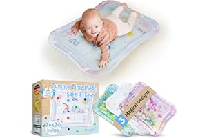 Tapis d’eau bébé – Tummy Time gonflable 0-36 mois – Tapis d’éveil sensoriel Montessori pour le développement moteur du nourrisson – Jouet d’activités aquatiques pour bébés Freudeskind – Petit