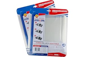 H HANSEL HOME 10 okładek na książki 31 x 55 cm, samoprzylepne i regulowane, przezroczyste, 10 sztuk pokrowców na książki, łatwe i wygodne w obsłudze