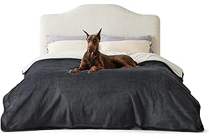 LE SURE Lesure Coperta Impermeabile per Cani di Taglia Grande - Coperta Lavabile per Cani 274x218 cm, Protezione per Divano in Pile Sherpa, Coperta per Gatti Morbida e Soffice, Nera