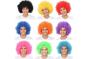 Hatstar Afro Perücke Pink, Karnevalsperücke mit Locken für Damen und Herren, 140 g, Kostüm Accessoire für Karneval, Fasching und Halloween, 100% Polyester