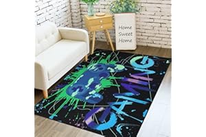 Capslpad Tappeto per game-controller, 100 x 160 cm, antiscivolo, colorato, a pelo corto, stampato, lavabile, per bambini, per giocatori, ragazzi, ragazzi, camera da letto, soggiorno, decorazione