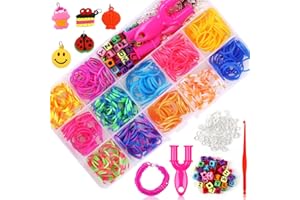 SONEER Loom Bänder Set, 600 Stück Loops Gummis, Bunt Loom Gummibänder Set für Mädchen Jungen Kinder Geschenk DIY Armband Basteln