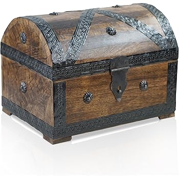 Holztruhe Schatztruhe Piratenkiste aus Massivholz von Bartl, 28 cm
