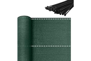 Aufun 1 x 10 m Windschutz Zaunblende Sichtschutz Sonnenschutz Schattiernetz Tennisblende aus HDPE 150 g/m² Schattiergewebe für Garten, Balkon, Dunkelgrün