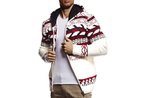 Leif Nelson Giacca Uomo in Maglia con Cappuccio Cardigan LN-20756