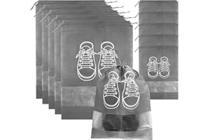 MOOSONO 10 Stück Große Schuhbeutel Reise,Staubdicht Schuhtasche,wasserdichte Schuhtasche Reise mit Transparentem Fenster,Tragbare Schuhbeutel, für Reisegebrauch, Sport, Camping