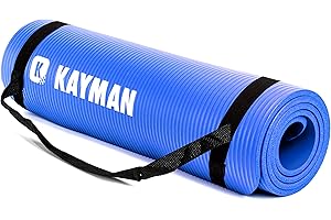 KAYMAN Yoga Mat – Multi-Purpose Extra Thick Foam Exercise Mats – Ideal Floor Mat for Pilates, Stretching, Resistance Workout 