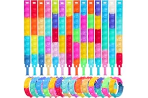 HOUT 20PCS Party Bag Fillers for Kids Unisex - Pop Popit Poppets ADHD Fidget Toys for Kids - Anxiety Relief Kids' Party Favours - Fidget Bracelet Party Bag Toys - Gifts for Students from Teachers