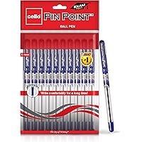 Cello Pinpoint Ball Pen (Pack of 10 pens - Blue) | Lightweight ball pens for pressure free & fine writing | Exam pens…