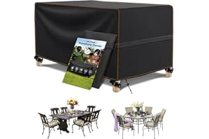 MUPAS Plandeka okryciowa na meble ogrodowe, wodoszczelna, wiatroszczelna, zestaw mebli do siedzenia 420D, tkanina Oxford, pokrowiec ochronny na stół ogrodowy, meble ogrodowe, meble tarasowe, zestaw do