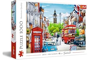 Trefl - Ulica Londynu - 1000 Elementów, Miasto, Widok na Ulicę Londynu, Anglia, Big Ben, Budynek, Układanka DIY, Kreatywna Rozrywka, Prezent, Zabawa, Puzzle Klasyczne dla Dorosłych i Dzieci od 12 Lat