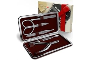 Suvorna 5Pcs Premium Manicure and Pedicure Set with Japanese Steel Nail/Cuticle Nipper, Scissors, Pusher, File & Tweezer | Nail Care Kit for Men/Women | Manicure & pedicure tools & accessories