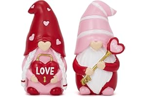 Valery Madelyn Valentine's Day Decorations, 2pcs Gonk Decorations, Table Decor, Resin Garden Gnome Ornaments Outdoor, Valentine Gift for Her, 8cm