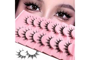 HERACKS 7 par sztucznych rzęs manga, naturalny wygląd, sztuczne rzęsy anime, 15 mm, krótkie, cosplay, sztuczne rzęsy (7P-009)