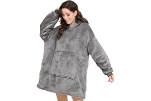 Sendowtek Sweat-Shirt à Capuche Grand Sweat à Capuche Femme Homme Couverture à Capuche Portable Super Douce et Chaude Pull à Capuche Confortable pour Adultes Ados Intérieur Extérieur
