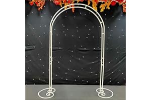 RAINWEEL Arche De Mariage, Arche De Rose en Métal 2.3M Toile De Fond Décorative Arche De Cadre De Fleur pour La Décoration De Fête De Mariage De Jardin (Blanc)