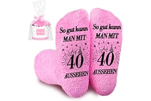 Geburtstag Socken Frauen, 10/18/30/40/50/60 Geburtstag Frauen Flauschige Socken, Damen Kuschelsocken, Geschenkideen zum Geburtstag für Mädchen, Freundin, Mama