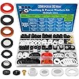 ZDBB 258 Pcs 2-in-1 Tap Washer & Hose Gasket Kit for Assorted Outdoor Tap Garden Hose Valve Stem Worn Out Plumber Outside Faucet Bib Shower Gasket Repair Set