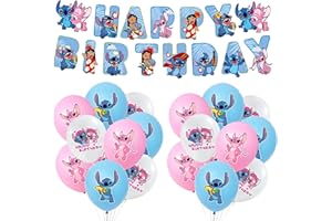 JOFIESU 1Pcs Happy Birthday Banner 18Pcs Balloons Birthday Party Decorations, Party Latex Balloons For Kids Boys Girls Birthday Party Decoration
