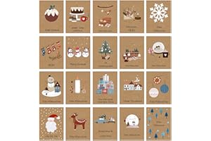 ‎DMHSGIFT DMHSGIFT Weihnachtskarten mit Umschlag Set 20 Stück A6 Klappkarten Kraftpapier Weihnachtskarte Christmas Cards für die schönsten Weihnachtsgrüße