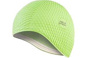 ‎AQUA SPEED Aqua Speed Badekappe für Damen + inkl. E-Book | Schwimmkappe | Bademütze | Badehaube für Lange Haare | Schwimmmütze | Latex | Bombastic