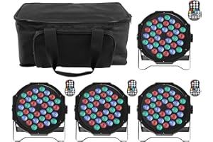 ZonQoonz Wiederaufladbar LED Par Licht mit Wasserdichtes Bag, 4PCS RGB 36 LED Strahler Akku DMX Bühnenlicht Scheinwerfer mit Fernbedienung 7 Beleuchtung Modi for DJ Disco Partylicht Bühnenlicht