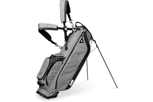 Sunday Golf Ryder Stand Bag: Lightweight Golf Bag, 2.2kg (4.9 lbs), Features Waterproof Zippers, 7 Spacious Pockets, Velcro Glove Holder and Rain Hood. Ideal Golf Stand Bag for Up to 14 Clubs