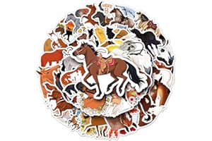 Zulbceo 50 sztuk naklejek z koniami, wodoodporne naklejki Doodle na samochody, deskorolki, motocykle, prezenty dla młodzieży i dorosłych.