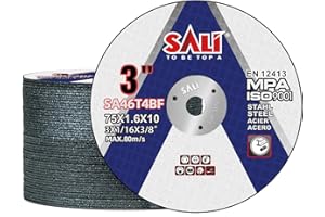 SALI Disque à Tronçonner 76 Métal 76 X 1,6 X 10 mm Disque de Coupe 50 Pièces Disque Découper pour Meuleuse d'Angle Pour Métal, Acier et Acier Inoxydable Métal INOX Fer