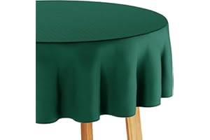 Filumi - Tovaglia rotonda, 100 x 100 cm, verde scuro, lavabile, per interni ed esterni, motivo geometrico a zigzag Verte