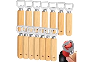 COKACA 14 Stück Flaschenöffner, Gravierbare Flaschenöffner aus Holz, Geschenk für Männer Bieröffner, Tragbare Kapselheber für Startseite, Pub, Outdoor