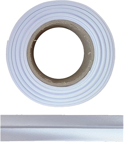 ME:NaMa Biais 100 % coton – 10 m x 40 mm (plié) – Ruban de bordure de qualité supérieure en coton – Idéal pour la couture – Fabriqué en Belgique sur un rouleau (blanc