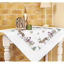 Vervaco De Point De Croix Compté Chemin De Table ROUGE-GORGE Broderie Kit Complet Adulte Loisir Créatif Maison Decoration Manuelle Table Cadeou DIY Ca. 32 X 84 CmCross Stitch