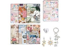 CuddleJunk Kindle Paperwhite 6 Pack Clear Inserts & 2 Anti-Dust Charms for eReader Cardstock Accessories for Kindle 11th-12th